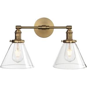 Phansthy Double Sconce Antique Industrial Wall Sconce with Dual 7.3 Inch Cone